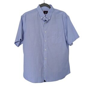 UNTUCKit Hillstowe Shirt Men Medium Blue Short Sleeve Wrinkle Free Regular Fit